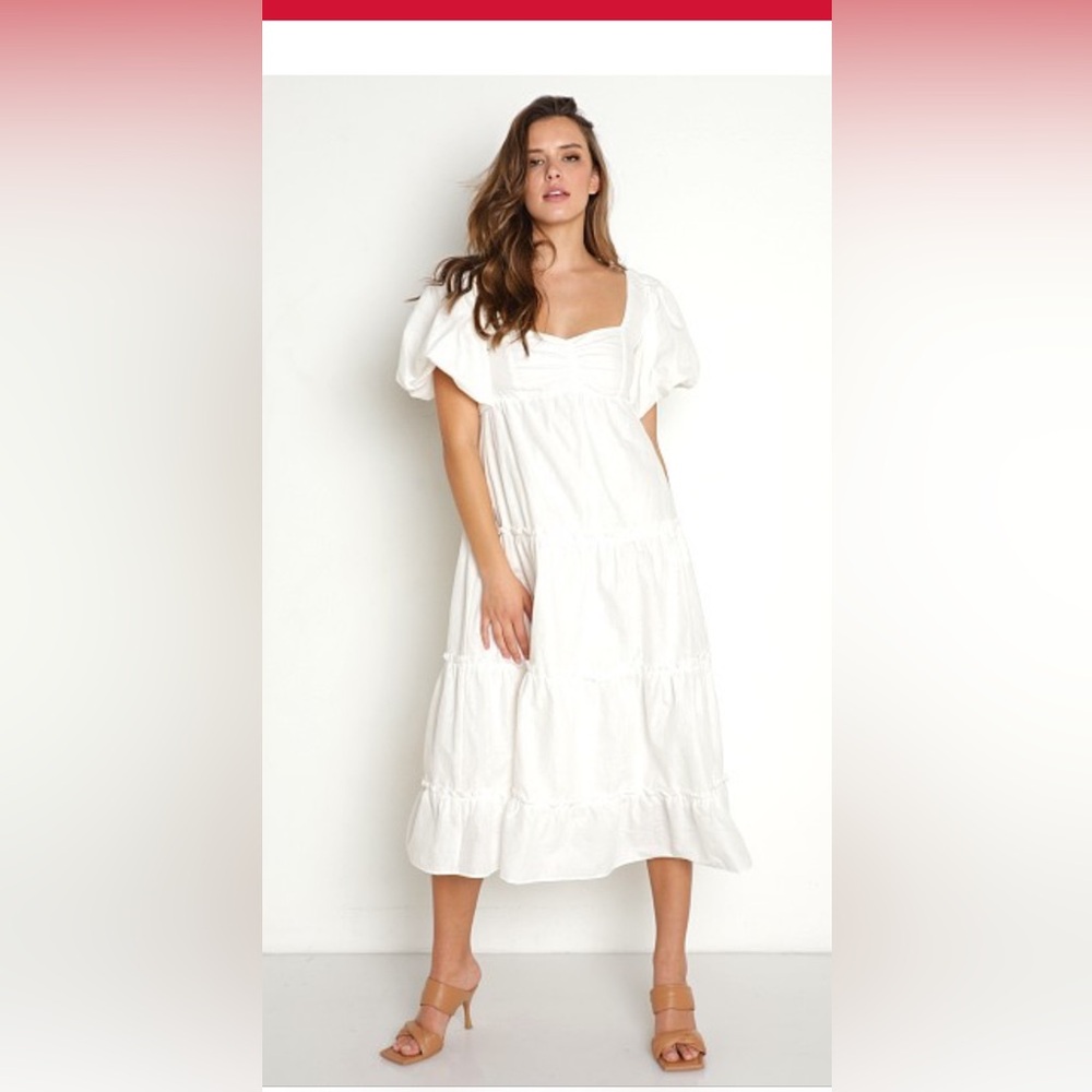 Show Me Your Mumu Odette Midi Dress in W White Large
